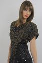 Vtg 80s Sequin beaded encrusted flapper party mini
