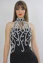Vintage 80s silk sequin beaded art deco geometric 