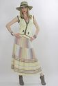 Vtg 70s Boho pastel Ombre Prairie Maxi dress Skirt