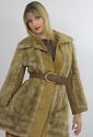 Vtg  Lilli Ann mod suede leather faux fur jacket b