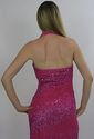 Vtg 80s hot pink sequin beaded flapper Art Deco Ha