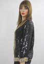 Vtg 80s Deco sequin beaded draped party dress jack