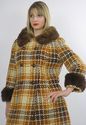 Vintage 60s 70s Shearling fur trimmed Bold open we