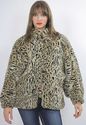 Vtg 70s BOHO hippie spotted faux fur glam coat jac