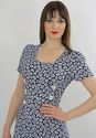 Vtg 80s 90s Grunge Boho Draped Festival Navy Blue 