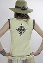 Vtg 70s ethnic tribal embroidery woven top vest ja