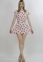 Vintage 60s Mod Abstract Geometric Polka dot Dolly