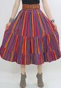 Vtg 70s Prairie Striped Southwestern Boho hippie T