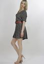 Vtg 90s Grunge Boho Prairie Mini Dress Romper Navy