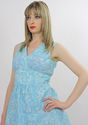 Vintage 70s mod Boho mini dress Aqua abstract Pais