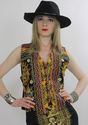 Vint70s INDIA hippie Boho top vest ethnic animal f
