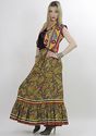 Vtg 70s Boho Hippie  Paisley Prairie long  Maxi dr