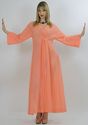 Vintage 70s Sheer lace Grecian Goddess Boho hippie