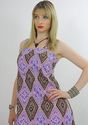 Vintage 70s purple Bold Abstract Geometric Hippie 