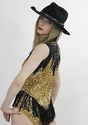 Sequin beaded deco body suit skater dance costume 