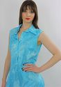 Vintage 70s Blue Tie Dye Hippie Boho Draped Grecia
