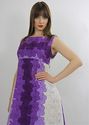 Vintage 70s Abstract Purple Hawaiian Floral festiv