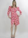  Vintage 80s pink Abstract Floral boho secretary m
