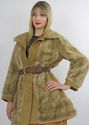Vtg  Lilli Ann mod suede leather faux fur jacket b