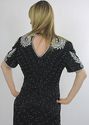 Vtg 80s silk sequin beaded encrusted Flapper deco 