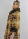 Vintage 60s 70s Shearling fur trimmed Bold open we