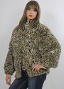 Vtg 70s BOHO hippie spotted faux fur glam coat jac