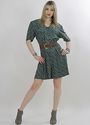 Vintage 90s Grunge mini dark green floral romper p