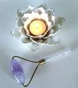 Lotus Candle Holder and Amethyst Gemstone Massage 