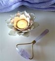 Lotus Candle Holder and Amethyst Gemstone Massage 