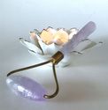 Lotus Candle Holder and Amethyst Gemstone Massage 