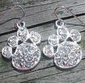 Pave Puppy Paws Pierced Earrings