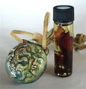 Raku Sun Moon Aromatherapy Urn Bottle Pendant Bead