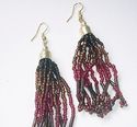 Autum Colors Long Beaded Tassell Earrings