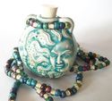 Raku Sun Moon Aromatherapy Urn Bottle Pendant Bead