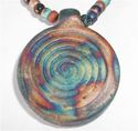 Raku Spiral Pendant Bead Necklace Reiki Blessed