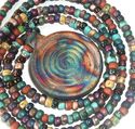 Raku Spiral Pendant Bead Necklace Reiki Blessed