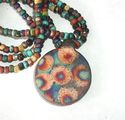 Raku Spiral Pendant Bead Necklace Reiki Blessed