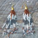 Earth Tones Beaded Tassel Earrings