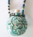 Raku Sun Moon Aromatherapy Urn Bottle Pendant Bead