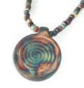 Raku Spiral Pendant Bead Necklace Reiki Blessed