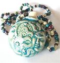 Raku Sun Moon Aromatherapy Urn Bottle Pendant Bead