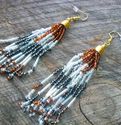 Earth Tones Beaded Tassel Earrings