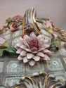 Huge Capodimonte Benrose Porcelain Roses Box with 