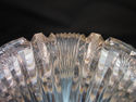 European Hand Cut Clear Crystal Salad Bowl Silver 