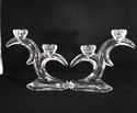 Princess House Vintage Candleholders 2 Light Clear