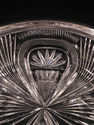 European Hand Cut Clear Crystal Salad Bowl Silver 