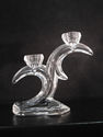 Princess House Vintage Candleholders 2 Light Clear