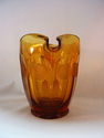 Fostoria Frosted Coin Dot Amber Pitcher 6 3/4" Dee