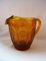 Fostoria Frosted Coin Dot Amber Pitcher 6 3/4" Dee