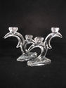 Princess House Vintage Candleholders 2 Light Clear